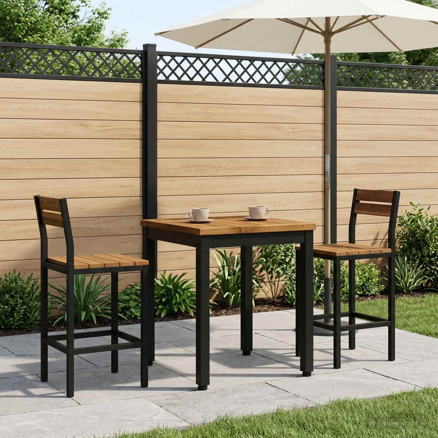 Salontafel Naturel en Zwart 40 x 40,5 x 36 cm