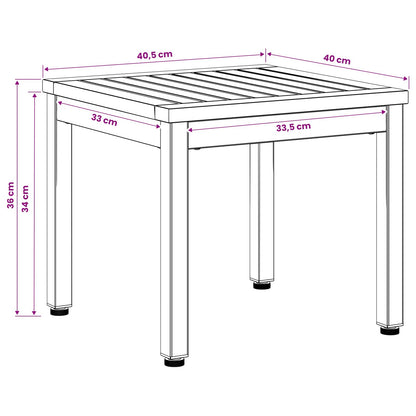 Salontafel Naturel en Zwart 40 x 40,5 x 36 cm