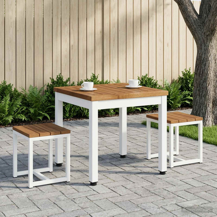 Salontafel Natuurlijk en Wit 40 x 40,5 x 36 cm