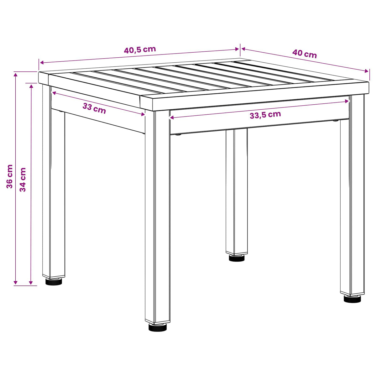 Salontafel Natuurlijk en Wit 40 x 40,5 x 36 cm