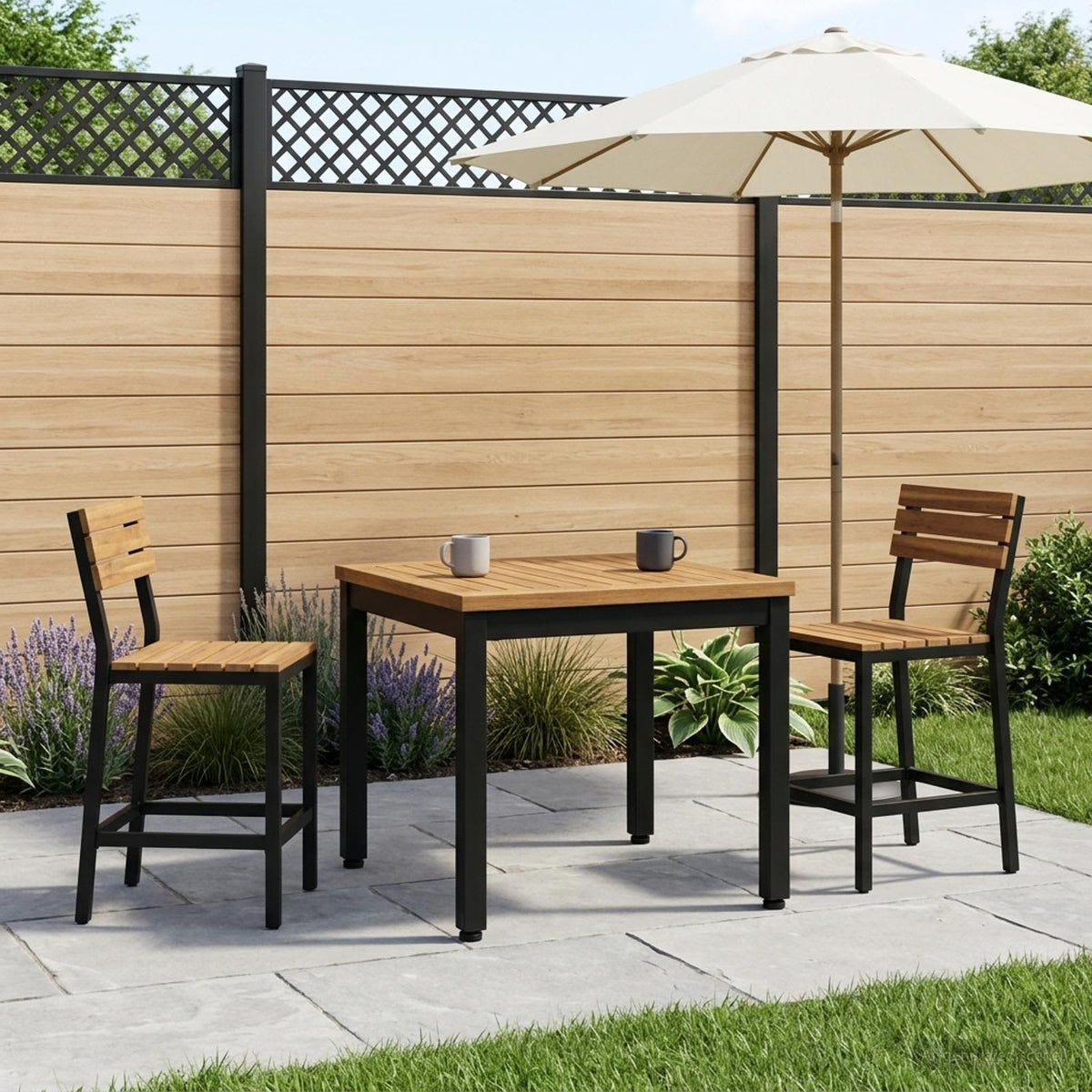 Salontafel Naturel en Zwart 50 x 48,5 x 36 cm