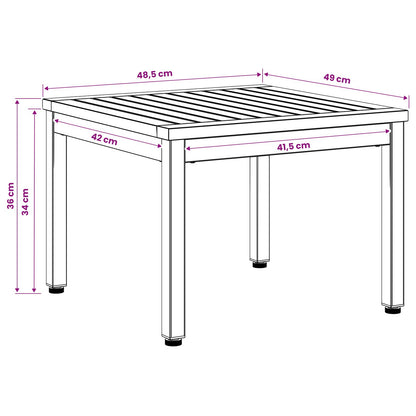 Salontafel Naturel en Zwart 50 x 48,5 x 36 cm