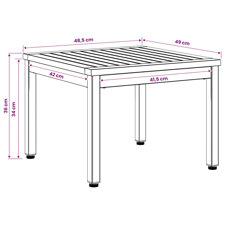Salontafel Natuurlijk en Wit 50 x 48,5 x 36 cm