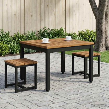 Salontafel Naturel en Zwart 50 x 60,5 x 36 cm