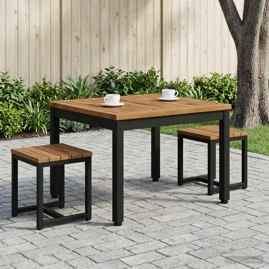 Salontafel Naturel en Zwart 50 x 60,5 x 36 cm