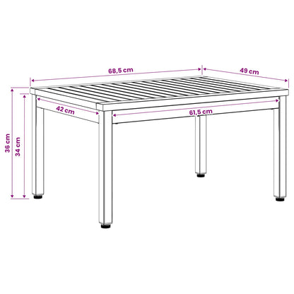 Salontafel Naturel en Zwart 49 x 68,5 x 36 cm