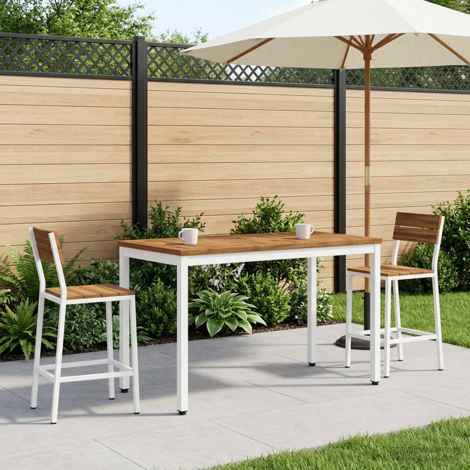 Salontafel Natuurlijk en Wit 50 x 100,5 x 45 cm