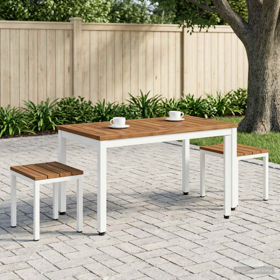 Salontafel Natuurlijk en Wit 50 x 100,5 x 45 cm