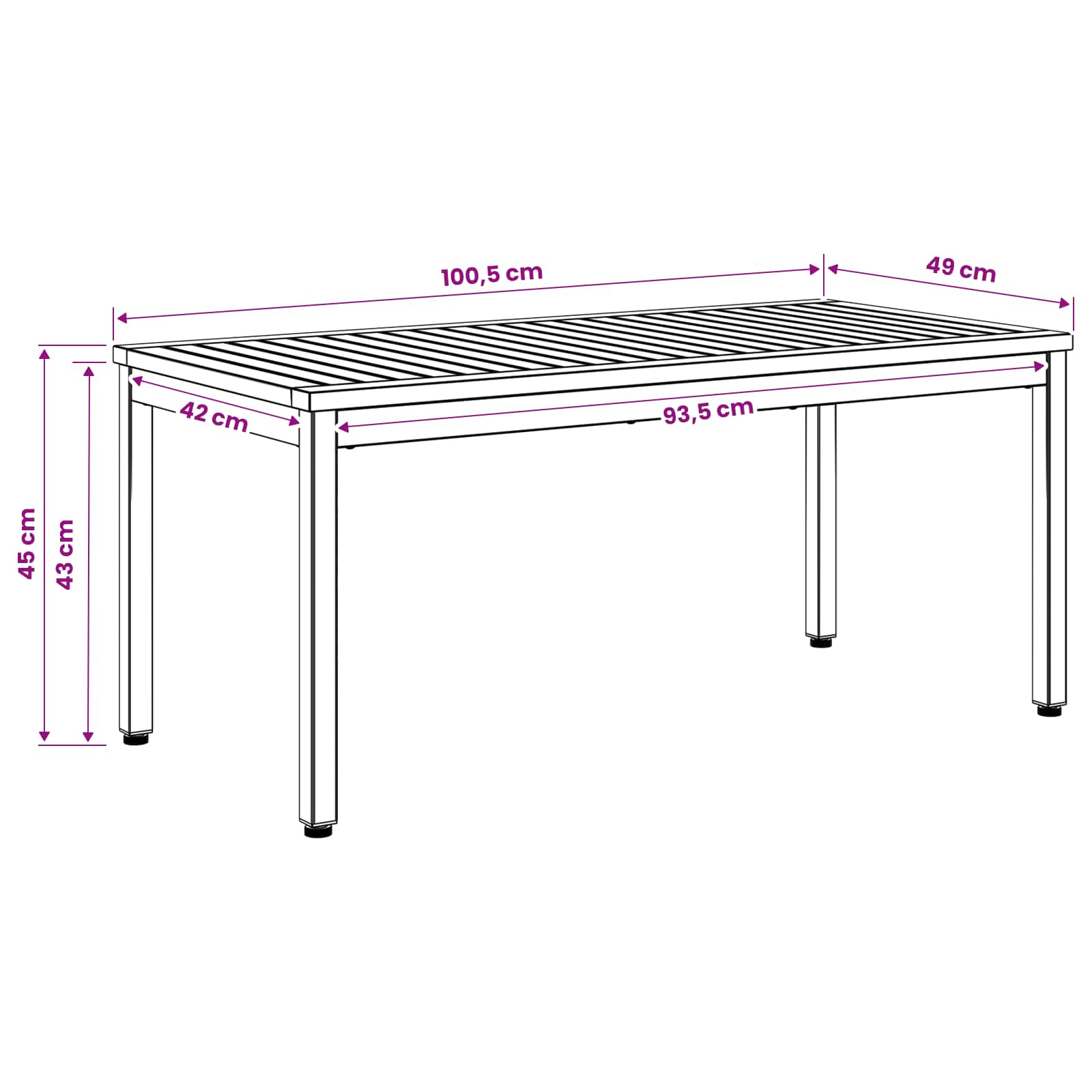 Salontafel Natuurlijk en Wit 50 x 100,5 x 45 cm