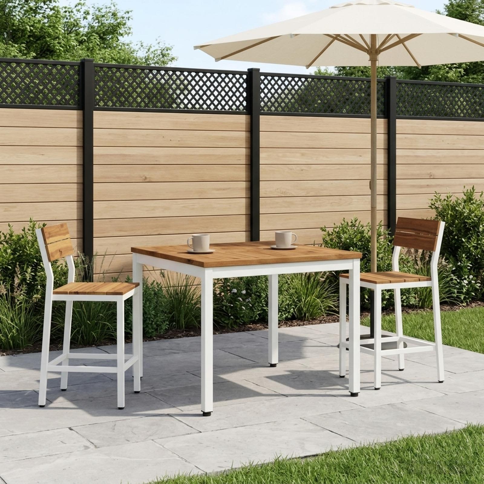 Salontafel Natuurlijk en Wit 80 x 80,5 x 45 cm