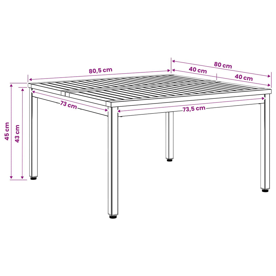 Salontafel Natuurlijk en Wit 80 x 80,5 x 45 cm