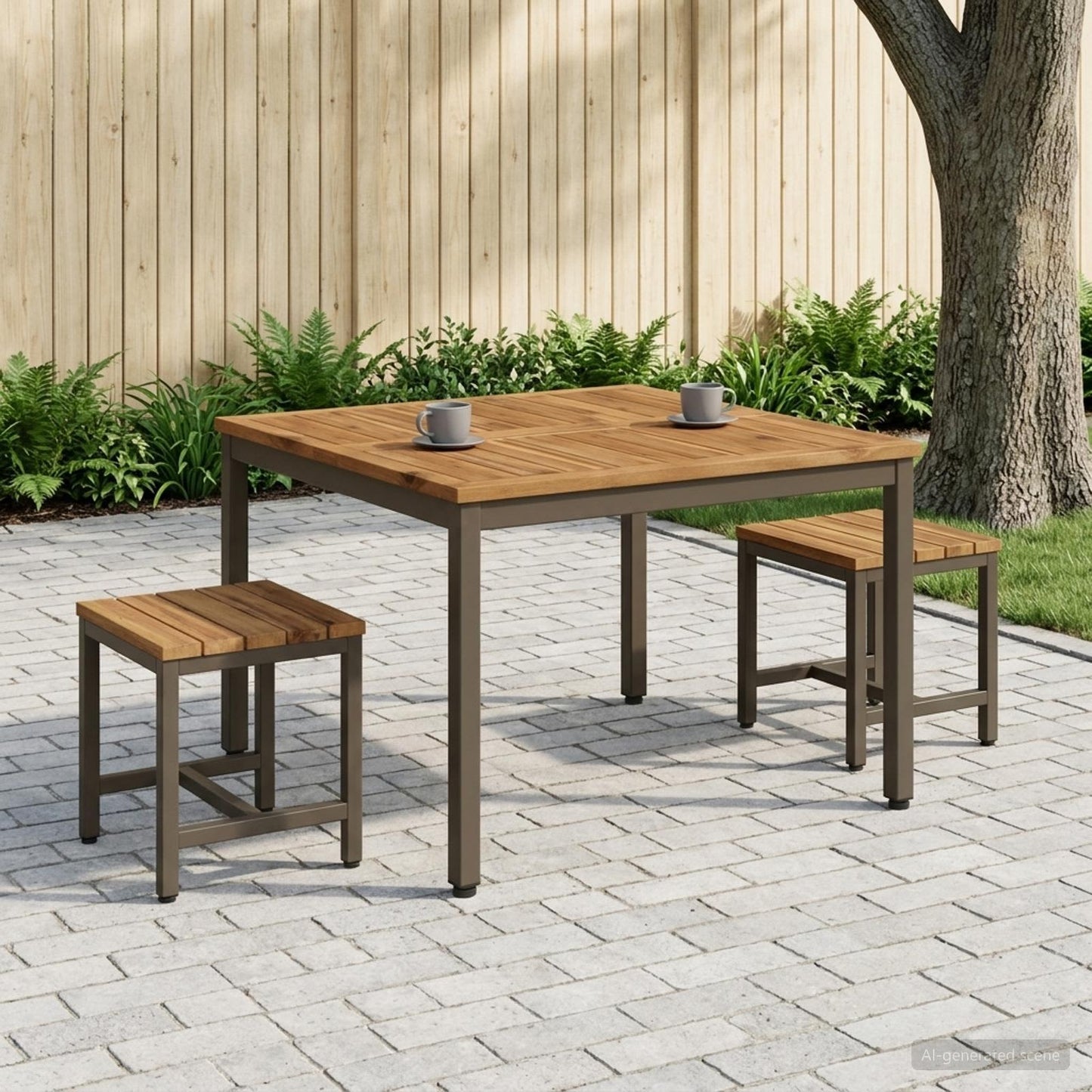 Salontafel Natuurlijk en Koffie 80 x 80,5 x 45 cm
