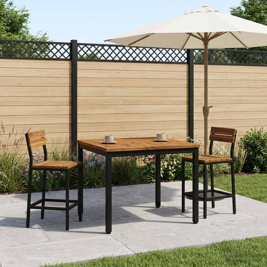 Salontafel Naturel en Zwart 100 x 100,5 x 45 cm