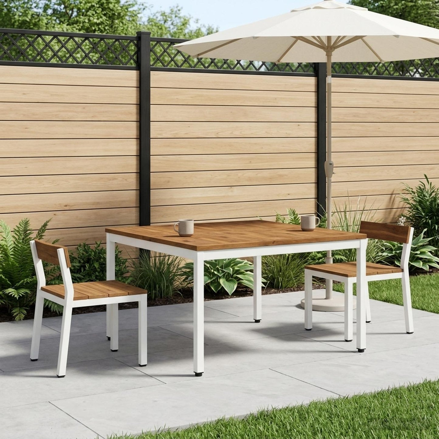 Salontafel Natuurlijk en Wit 100 x 100,5 x 45 cm