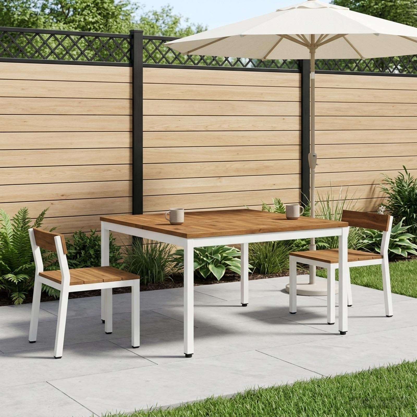 Salontafel Natuurlijk en Wit 100 x 100,5 x 45 cm