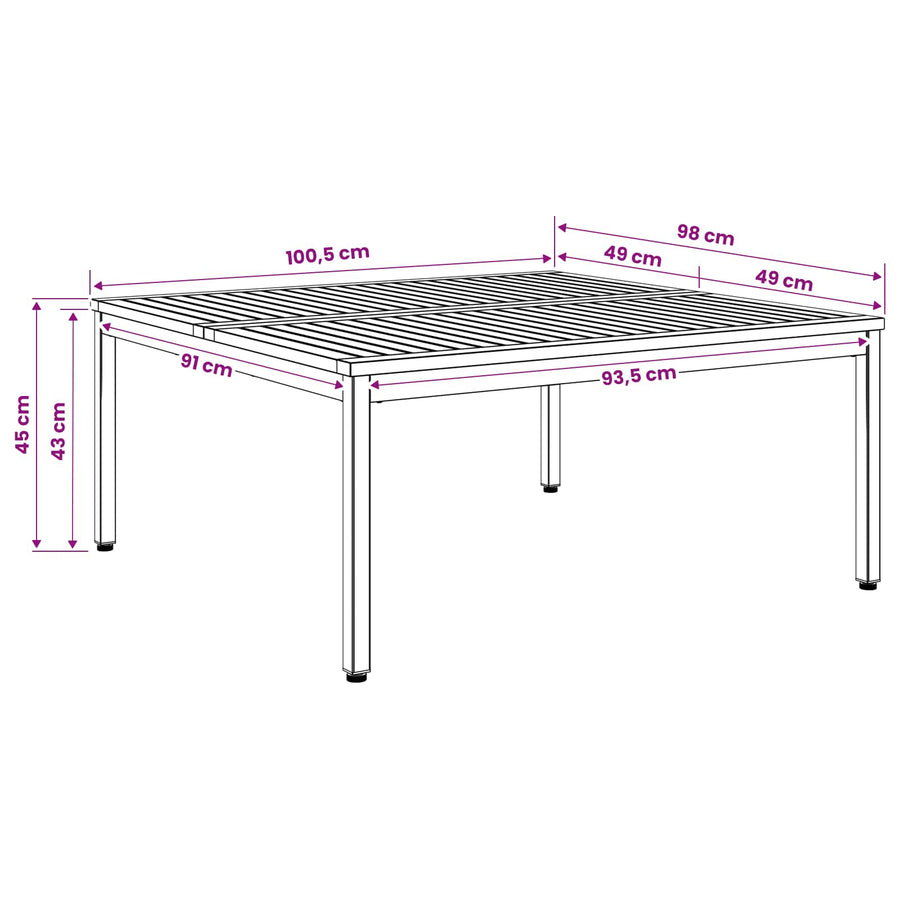 Salontafel Natuurlijk en Koffie 100 x 100,5 x 45 cm