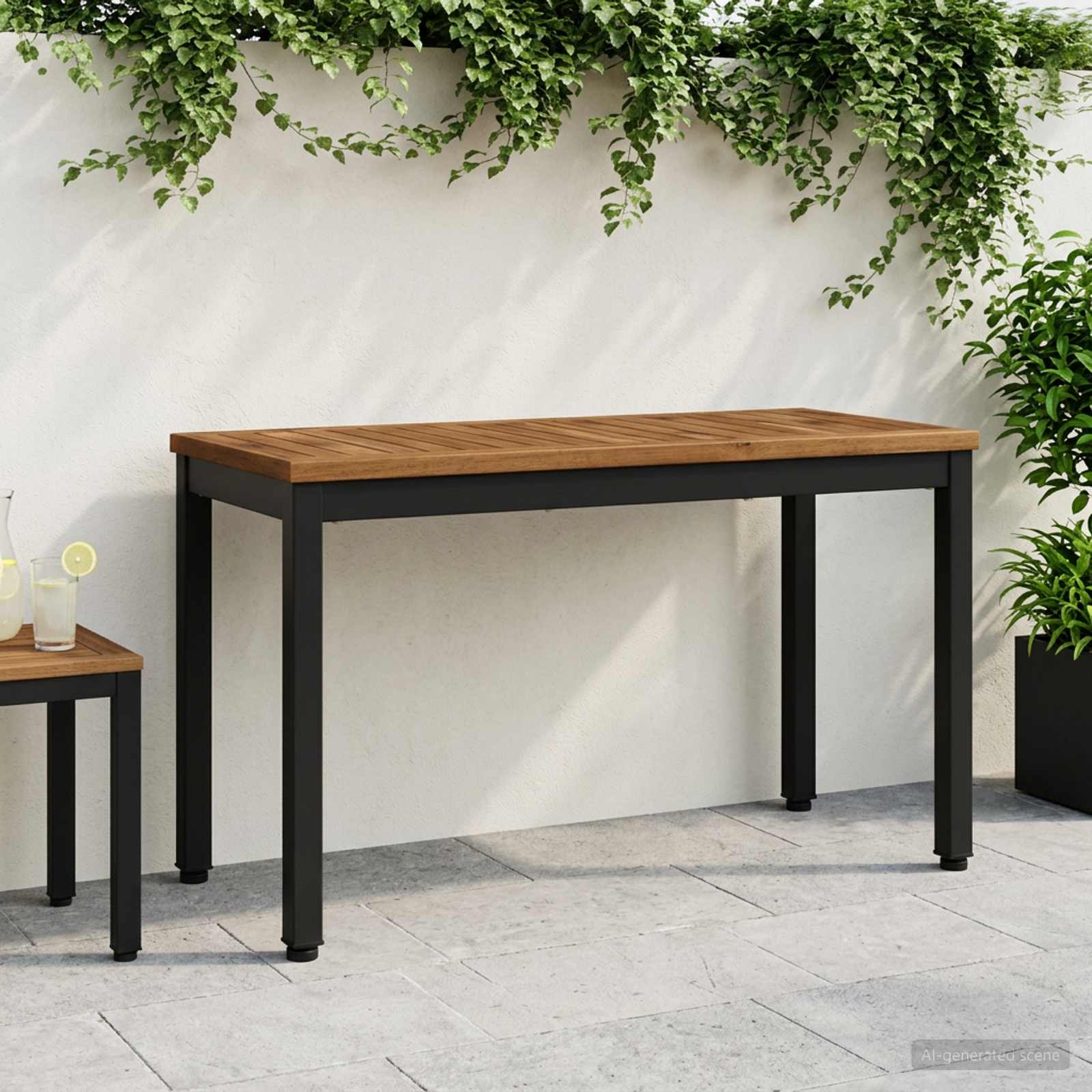 Tuinbank 80,5 x 35 x 45 cm Massief Acaciahout Naturel en Zwart