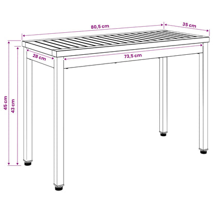 Tuinbank 80,5 x 35 x 45 cm Massief Acaciahout Naturel en Zwart