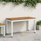 Tuinbank 80,5 x 35 x 45 cm Massief Acaciahout Natuurlijk en Wit