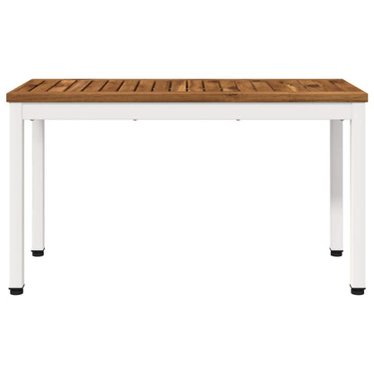 Tuinbank 80,5 x 35 x 45 cm Massief Acaciahout Natuurlijk en Wit