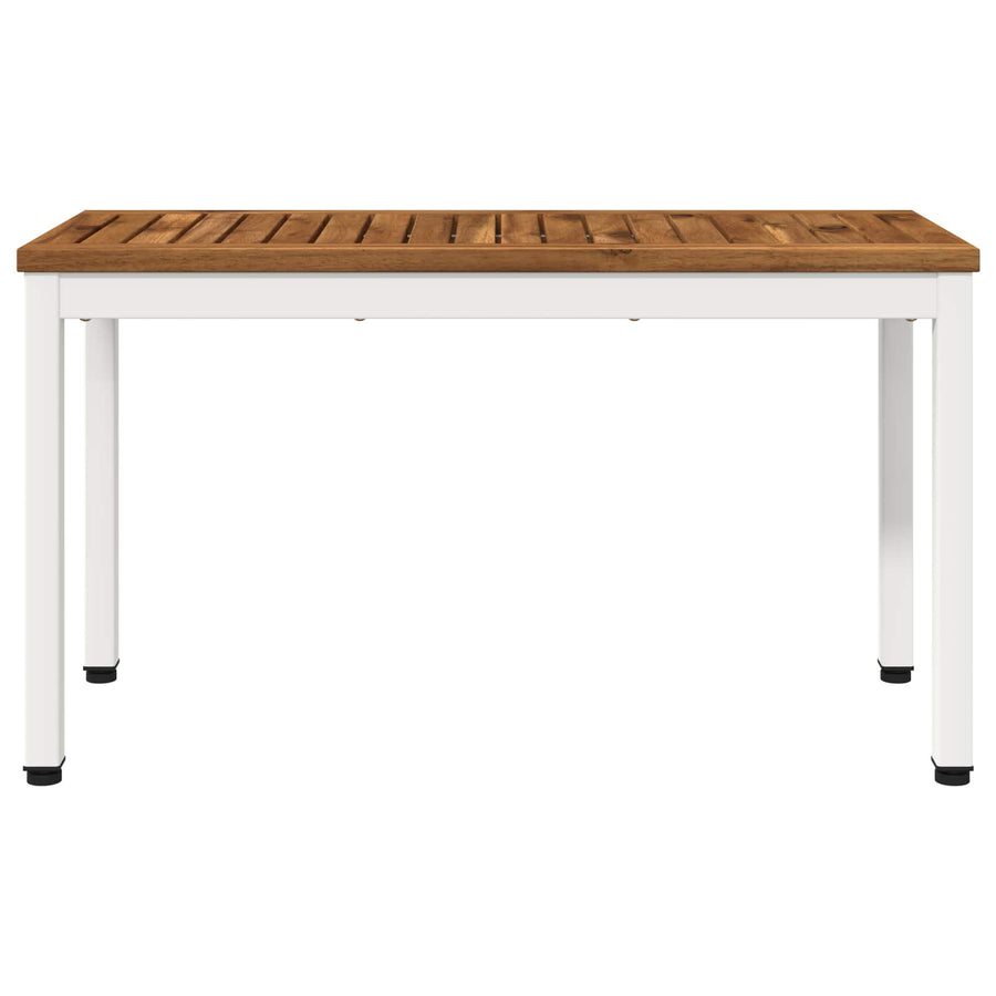 Tuinbank 80,5 x 35 x 45 cm Massief Acaciahout Natuurlijk en Wit