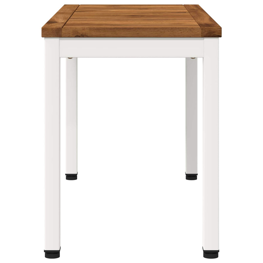 Tuinbank 80,5 x 35 x 45 cm Massief Acaciahout Natuurlijk en Wit