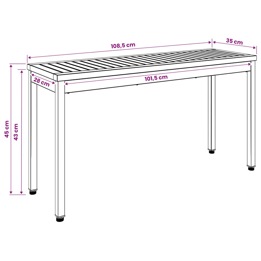 Tuinbank 108,5 x 35 x 45 cm Massief Acaciahout Rechthoekig