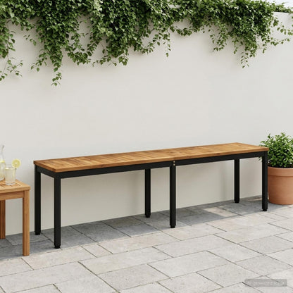 Tuinbank 161 x 35 x 45 cm Massief Acaciahout Naturel en Zwart