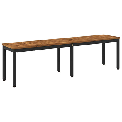 Tuinbank 161 x 35 x 45 cm Massief Acaciahout Naturel en Zwart