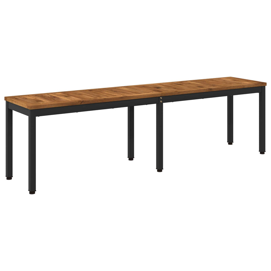 Tuinbank 161 x 35 x 45 cm Massief Acaciahout Naturel en Zwart