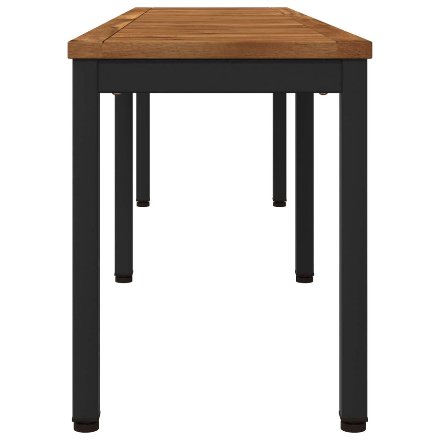 Tuinbank 161 x 35 x 45 cm Massief Acaciahout Naturel en Zwart