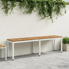 Tuinbank 161 x 35 x 45 cm Massief Acaciahout Natuurlijk en Wit