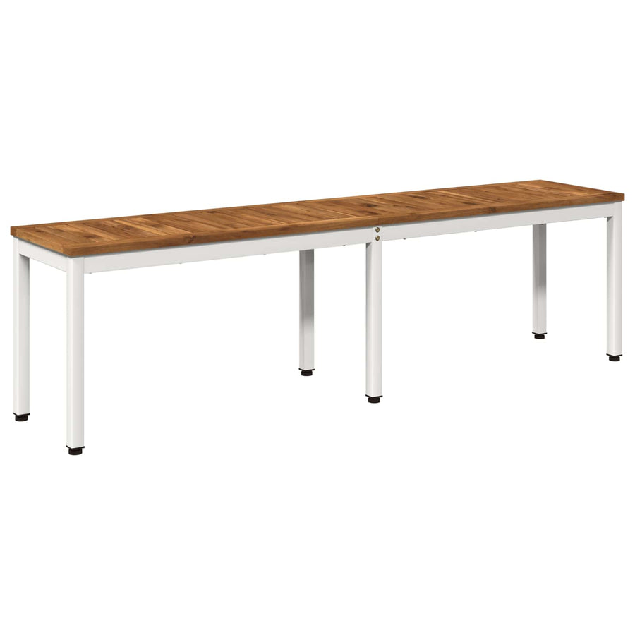Tuinbank 161 x 35 x 45 cm Massief Acaciahout Natuurlijk en Wit