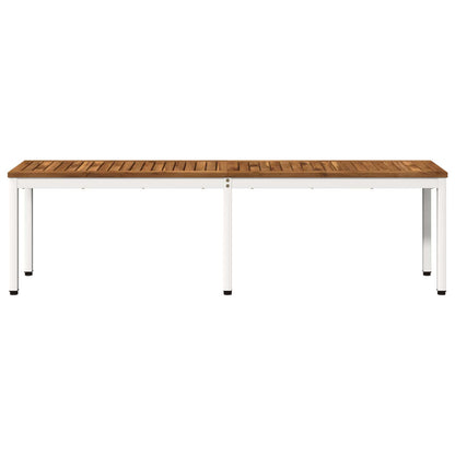 Tuinbank 161 x 35 x 45 cm Massief Acaciahout Natuurlijk en Wit