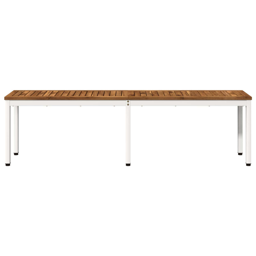 Tuinbank 161 x 35 x 45 cm Massief Acaciahout Natuurlijk en Wit
