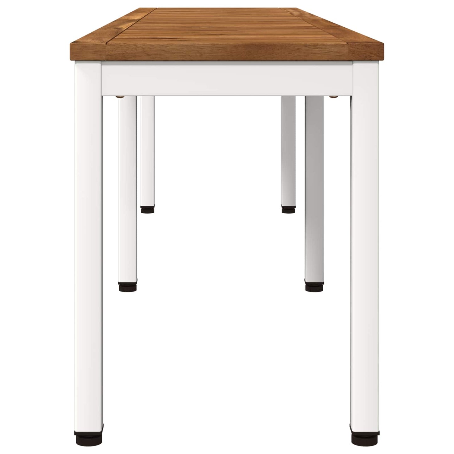 Tuinbank 161 x 35 x 45 cm Massief Acaciahout Natuurlijk en Wit