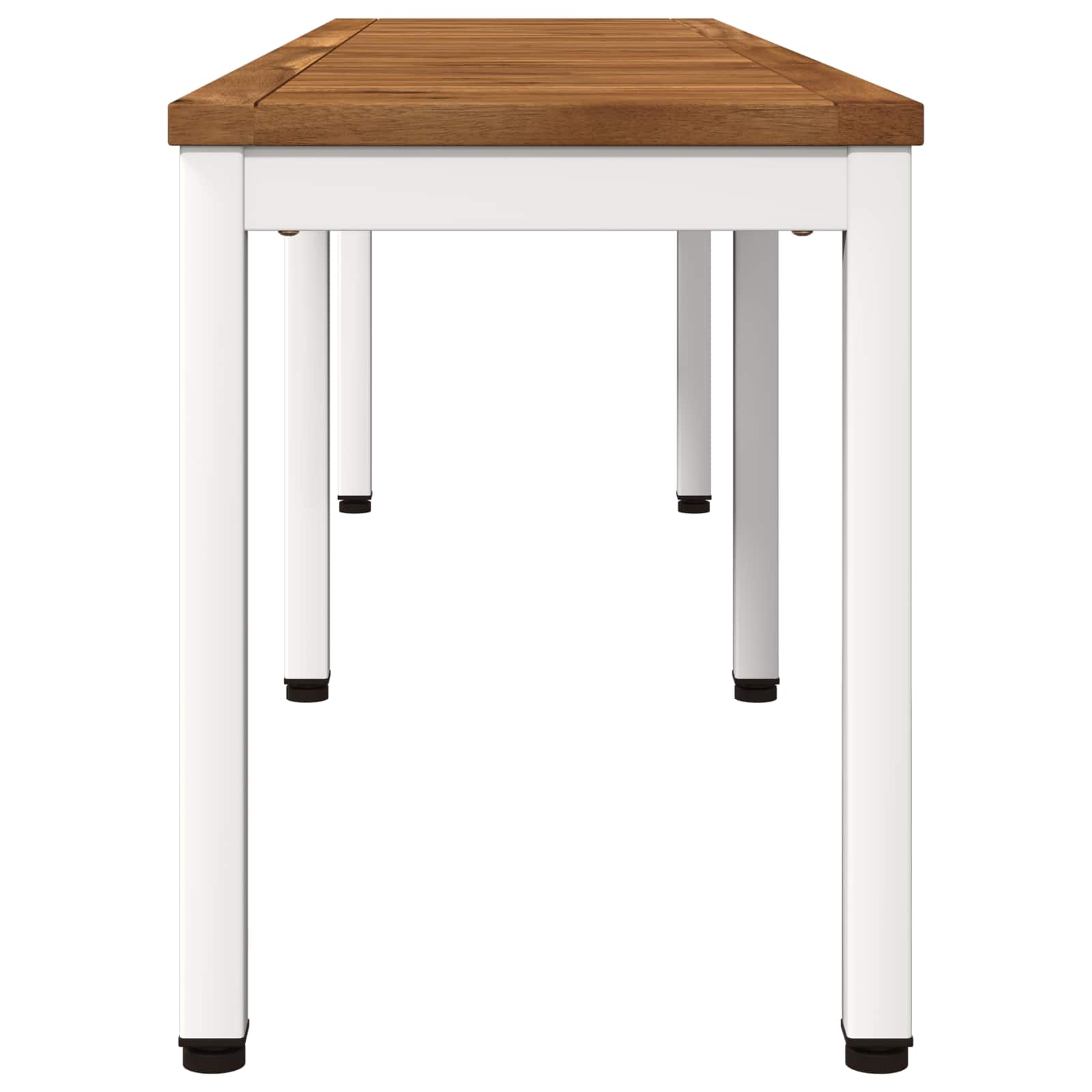 Tuinbank 161 x 35 x 45 cm Massief Acaciahout Natuurlijk en Wit