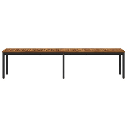 Tuinbank 201 x 35 x 45 cm Massief Acaciahout Naturel en Zwart