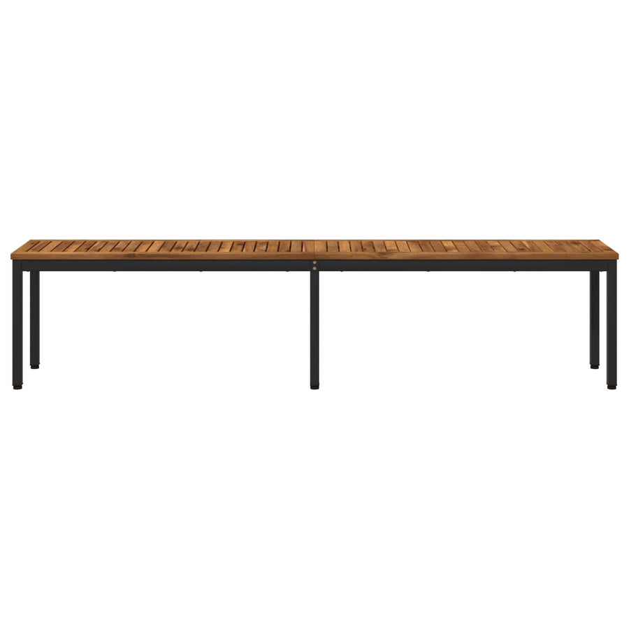 Tuinbank 201 x 35 x 45 cm Massief Acaciahout Naturel en Zwart
