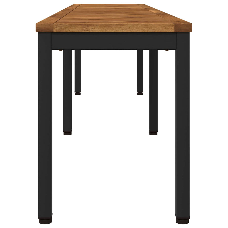 Tuinbank 201 x 35 x 45 cm Massief Acaciahout Naturel en Zwart