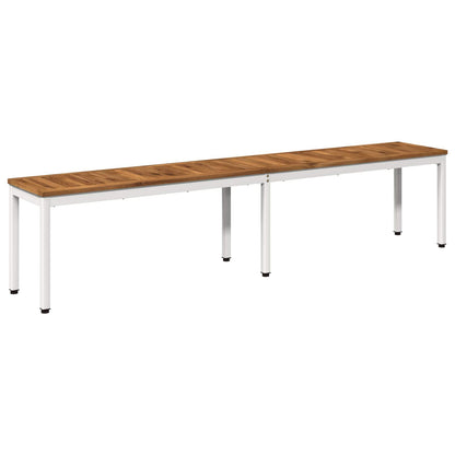 Tuinbank 201 x 35 x 45 cm Massief Acaciahout Natuurlijk en Wit