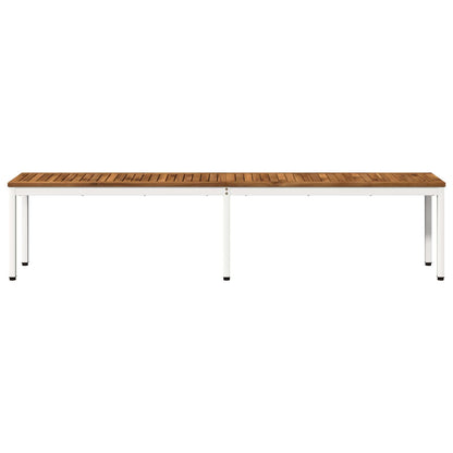 Tuinbank 201 x 35 x 45 cm Massief Acaciahout Natuurlijk en Wit