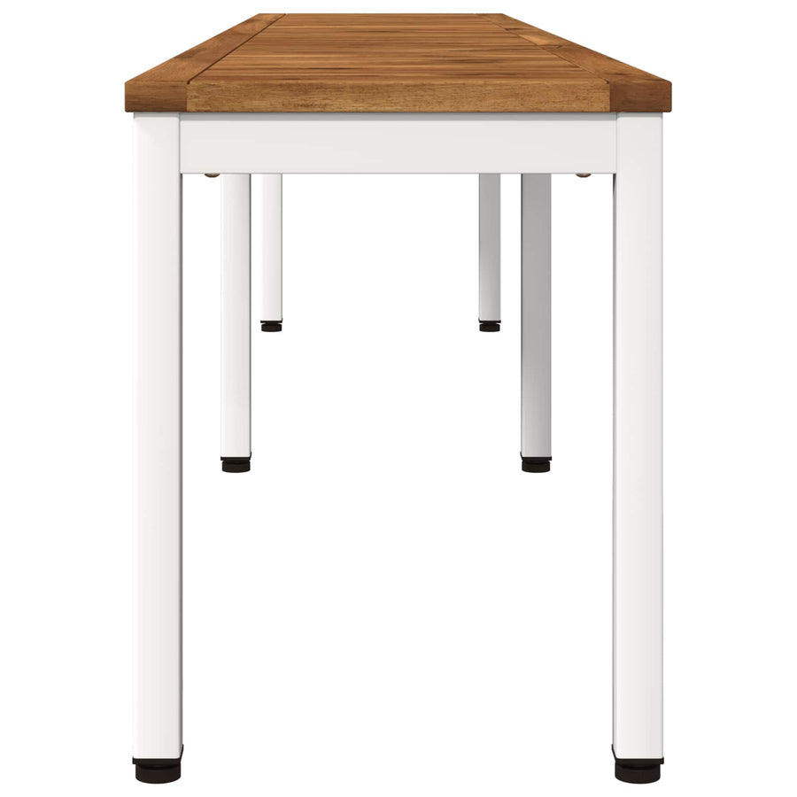 Tuinbank 201 x 35 x 45 cm Massief Acaciahout Natuurlijk en Wit