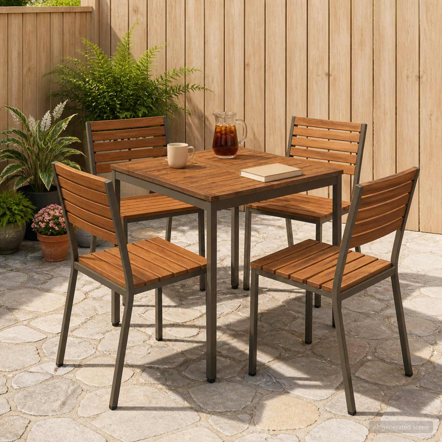 Tuindiner tafel Natuurlijk en Koffie 70 x 68,5 x 75 cm