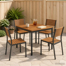 Tuindiner tafel Naturel en Zwart 80 x 80,5 x 75 cm