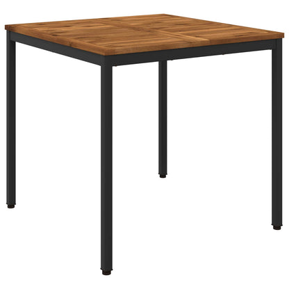 Tuindiner tafel Naturel en Zwart 80 x 80,5 x 75 cm