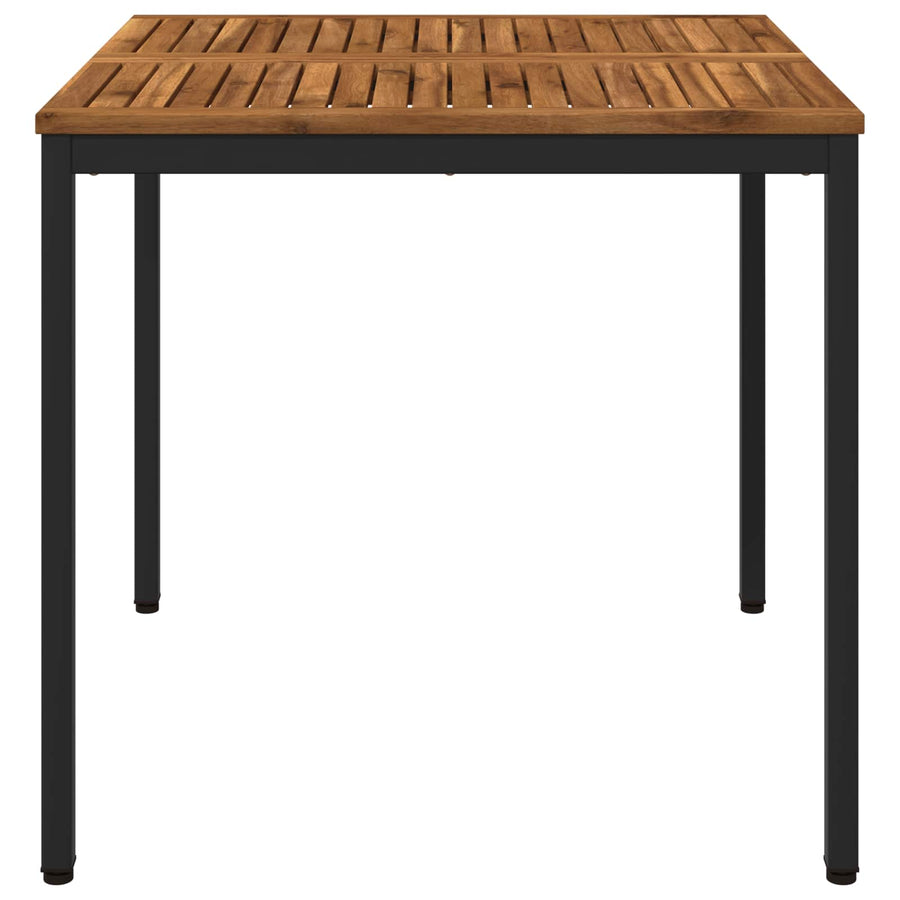 Tuindiner tafel Naturel en Zwart 80 x 80,5 x 75 cm