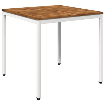 Tuindiner tafel Natuurlijk en Wit 80 x 80,5 x 75 cm