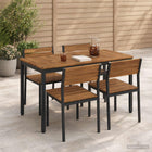 Eettafel acaciahout staal 108,5x55x75 cm naturel zwart