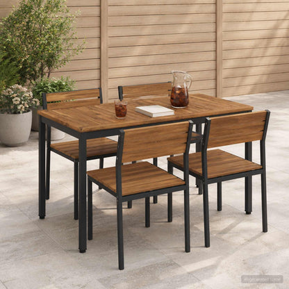 Tuindiner tafel Naturel en Zwart 108,5 x 55 x 75 cm